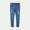 Men’s spray-on ripped jean – mid blue Men’s spray-on ripped jean – mid blue