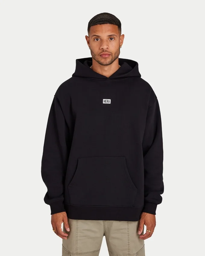 Mens collective oversized hoodie – black Mens collective oversized hoodie – black