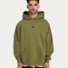 Mens collective oversized hoodie – olive green Mens collective oversized hoodie – olive green