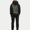 Mens graffiti oversized hoodie – black