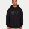 Mens label hoodie – black Mens label hoodie – black