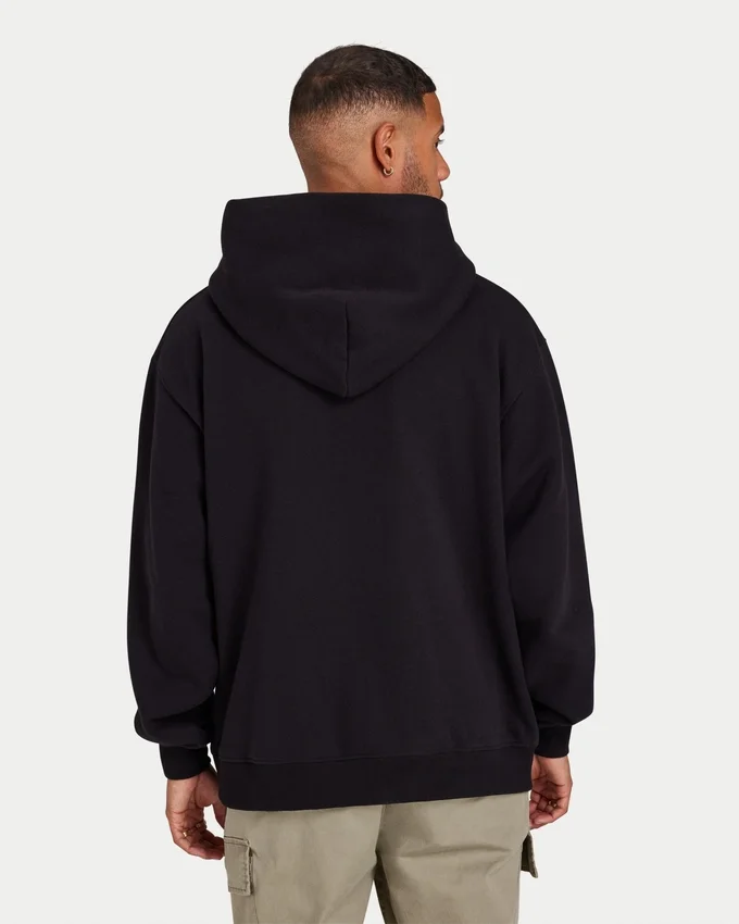 Mens label hoodie – black Mens label hoodie – black
