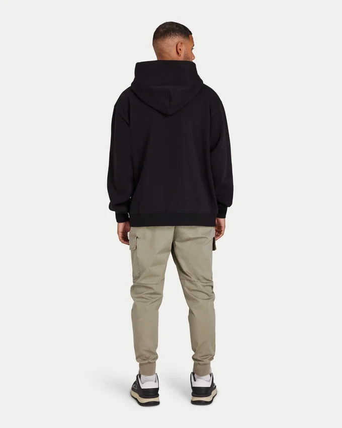 Mens label hoodie – black Mens label hoodie – black