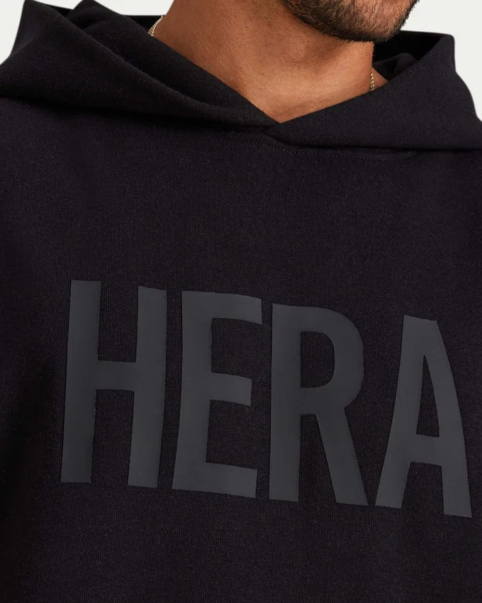 Mens label hoodie – black Mens label hoodie – black