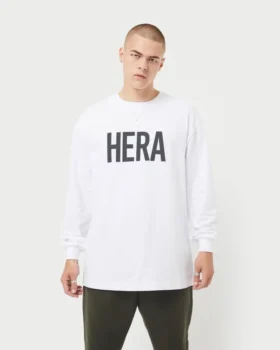 Mens label long sleeve t-shirt – white