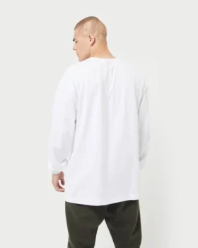 Mens label long sleeve t-shirt – white