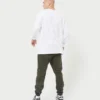 Mens label long sleeve t-shirt – white