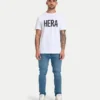 Mens label regular fit t-shirt – white