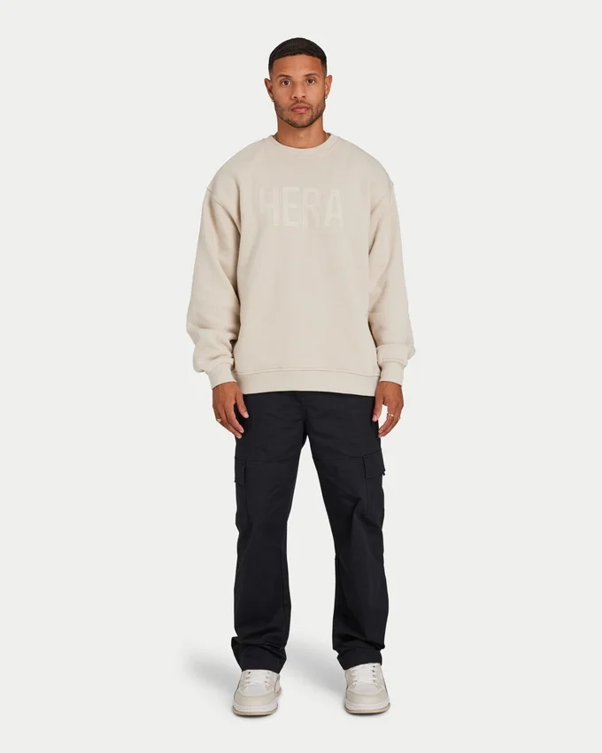 Mens label sweatshirt – oatmeal Mens label sweatshirt – oatmeal