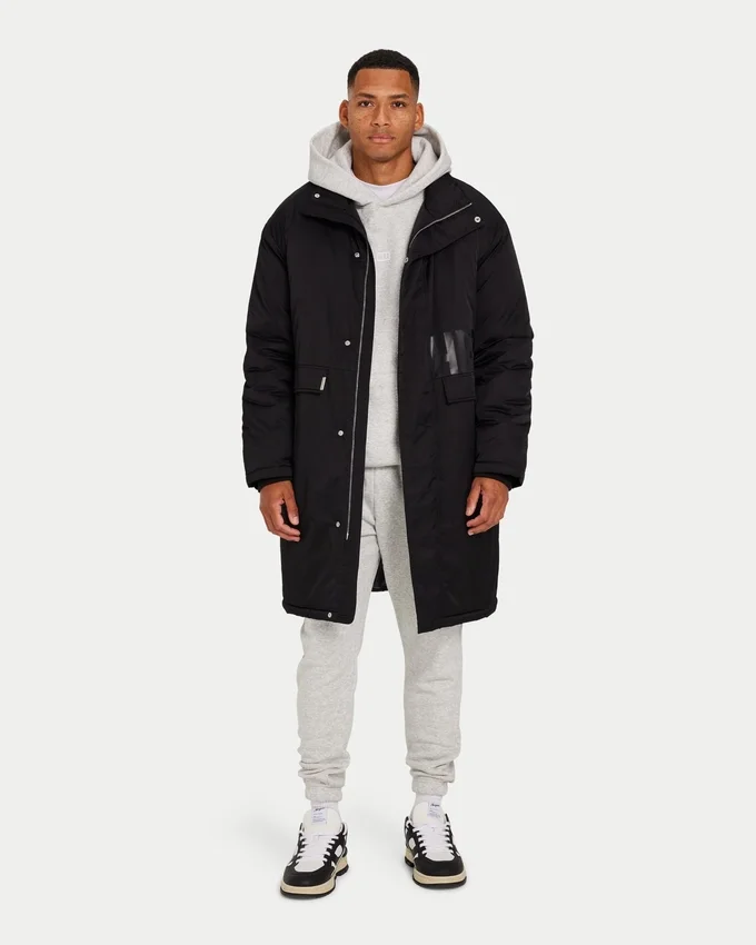 Mens layer parka jacket – black Mens layer parka jacket – black