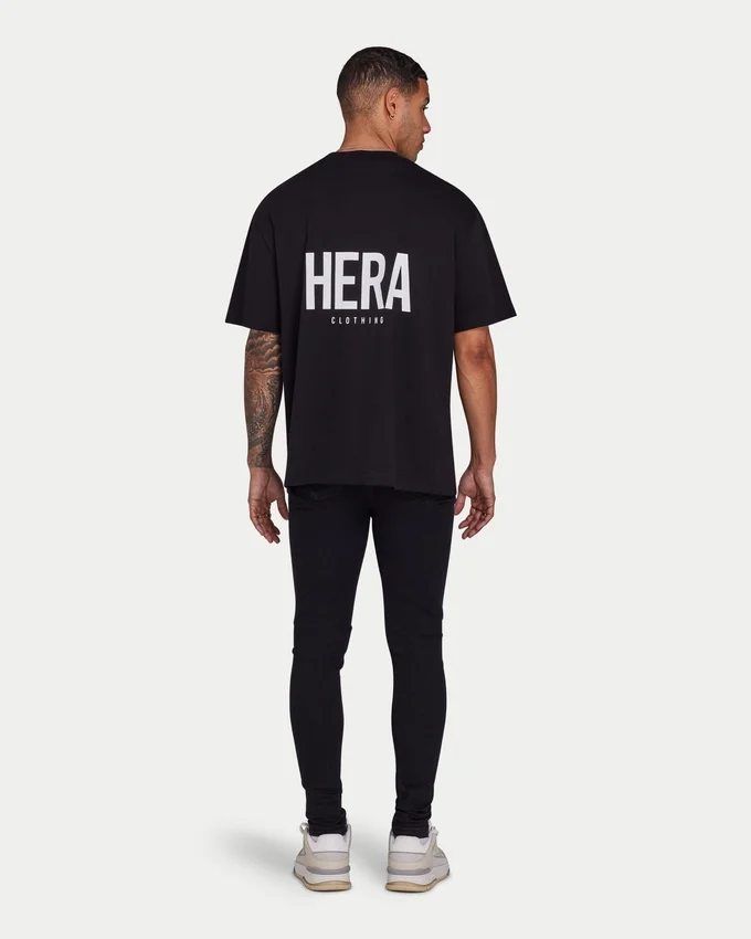 Mens oversized staple t-shirt – black Mens oversized staple t-shirt – black