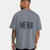 Mens oversized staple t-shirt – charcoal grey