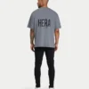 Mens oversized staple t-shirt – charcoal grey