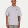 Mens oversized staple t-shirt – grey marl