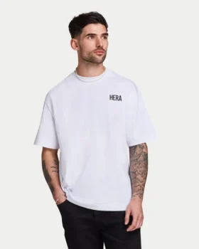 Mens oversized staple t-shirt – white