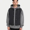 Mens quilted utility gilet – black