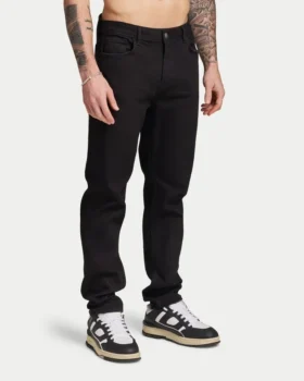 Mens relaxed denim jean – black
