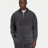 Mens signature washed oversized 1/4 zip sweatshirt