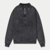 Mens signature washed oversized 1/4 zip sweatshirt