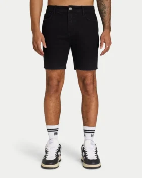 Mens slim fit short – black