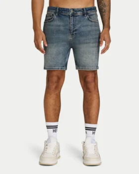 Mens slim fit short – blue sand