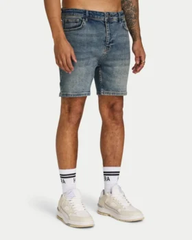 Mens slim fit short – blue sand