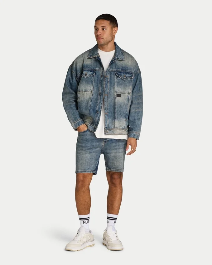 Mens slim fit short – blue sand Mens slim fit short – blue sand