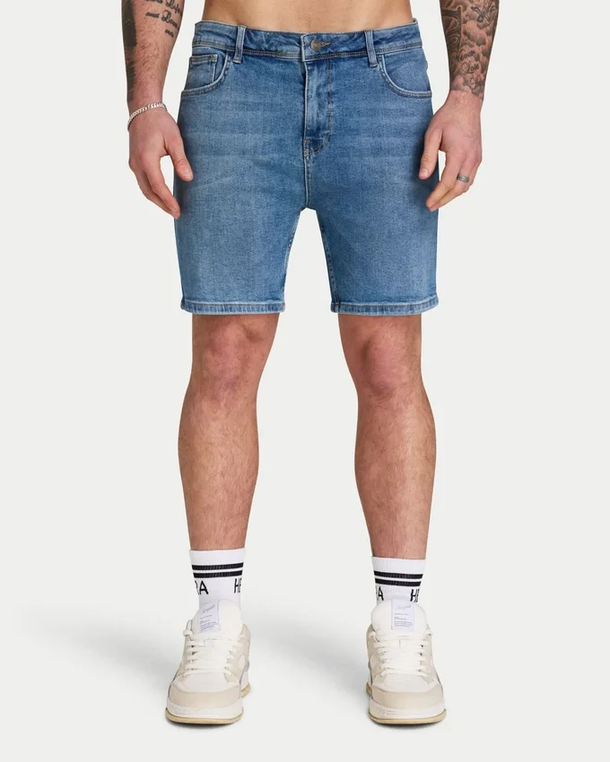 Mens slim fit short – mid blue Mens slim fit short – mid blue
