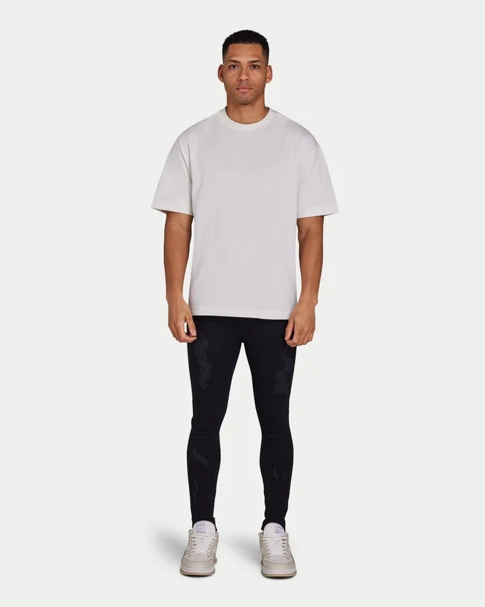 Mens spray-on ripped jean – black Mens spray-on ripped jean – black