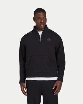 Mens staple oversized ¼ zip sweatshirt