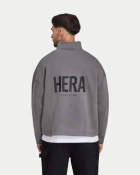 Mens staple oversized ¼ zip sweatshirt