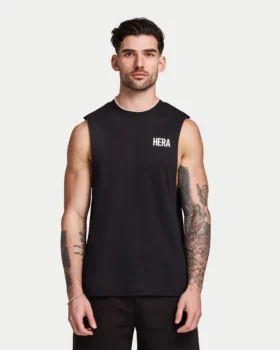 Mens staple tank – black Mens staple tank – black
