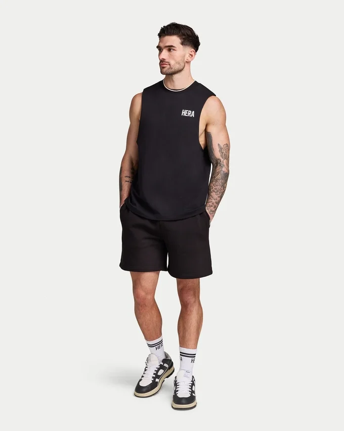 Mens staple tank – black Mens staple tank – black