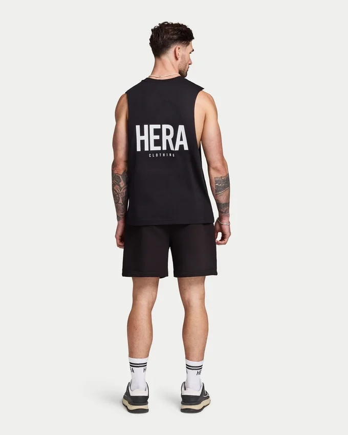 Mens staple tank – black Mens staple tank – black