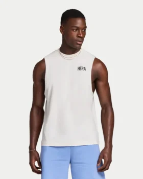 Mens staple tank – white Mens staple tank – white