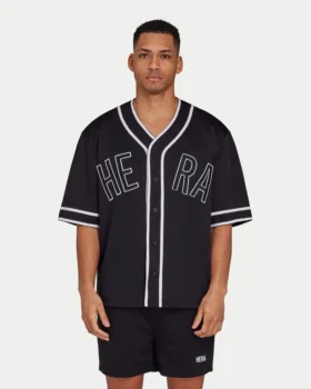 Mens varsity mesh jersey – black