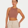 Women’s base racer crop top – acorn brown