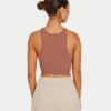 Women’s base racer crop top – acorn brown