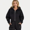 Womens 365 cropped zip hoodie