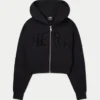 Womens 365 cropped zip hoodie