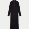 Womens base long sleeve midi dress – black