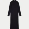 Womens base long sleeve midi dress – black