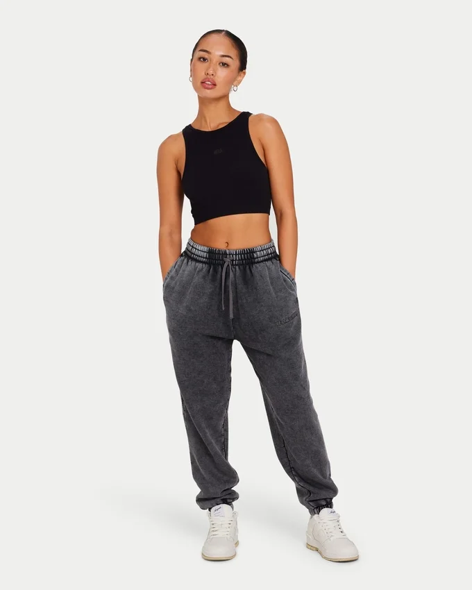 Womens base racer crop top – black Womens base racer crop top – black
