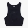 Womens base racer crop top – black Womens base racer crop top – black