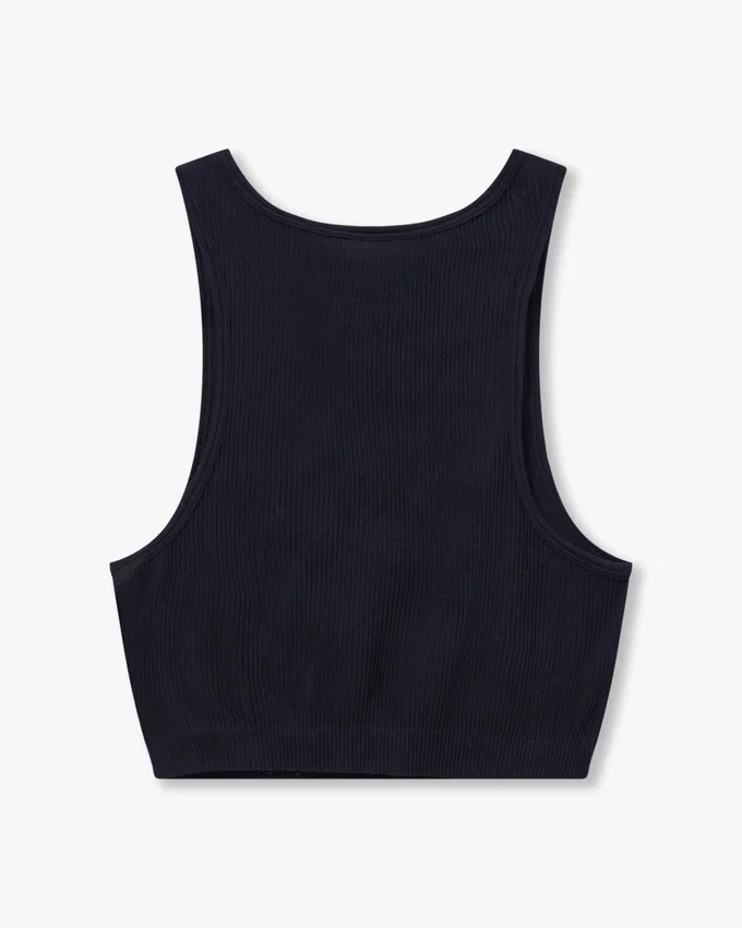 Womens base racer crop top – black Womens base racer crop top – black
