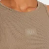 Womens base racer crop top – grey green