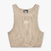 Womens base racer crop top – grey green