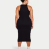 Womens base racer midi dress – black