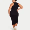 Womens base racer midi dress – black