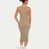 Womens base racer midi dress – grey green